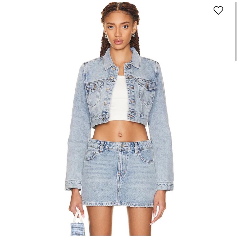 GRLFRND Evie Cropped Denim Jacket